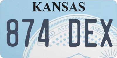 KS license plate 874DEX