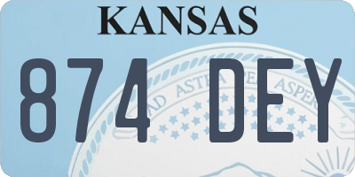 KS license plate 874DEY