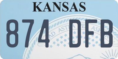 KS license plate 874DFB
