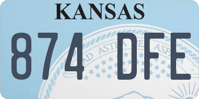 KS license plate 874DFE