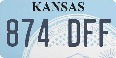 KS license plate 874DFF