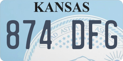 KS license plate 874DFG