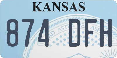 KS license plate 874DFH