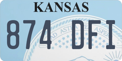 KS license plate 874DFI