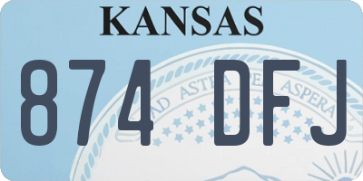 KS license plate 874DFJ