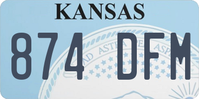 KS license plate 874DFM