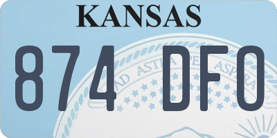 KS license plate 874DFO