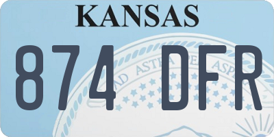 KS license plate 874DFR