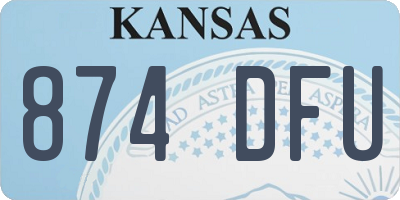 KS license plate 874DFU