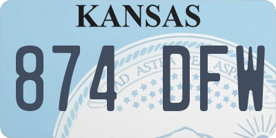 KS license plate 874DFW