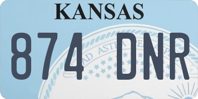 KS license plate 874DNR
