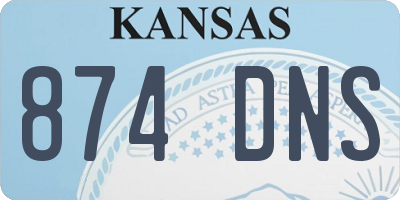 KS license plate 874DNS