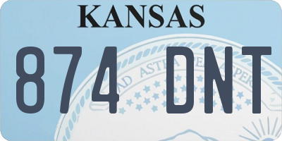 KS license plate 874DNT
