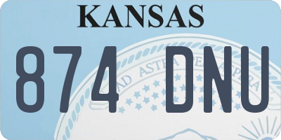 KS license plate 874DNU