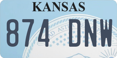 KS license plate 874DNW