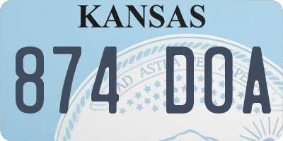 KS license plate 874DOA