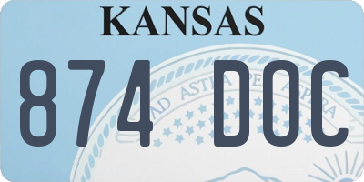 KS license plate 874DOC