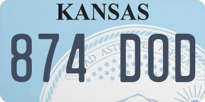 KS license plate 874DOD