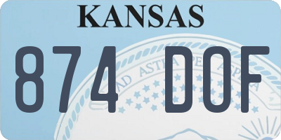 KS license plate 874DOF