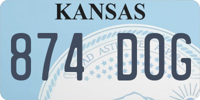 KS license plate 874DOG