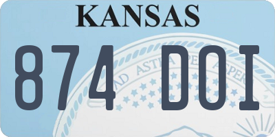 KS license plate 874DOI