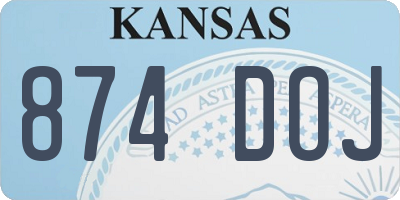 KS license plate 874DOJ