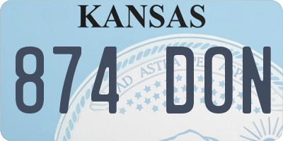 KS license plate 874DON