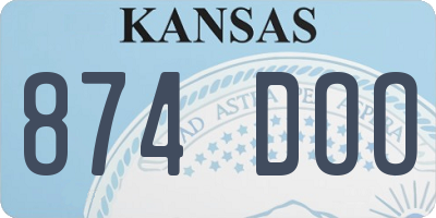 KS license plate 874DOO