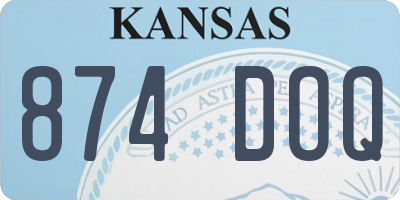 KS license plate 874DOQ