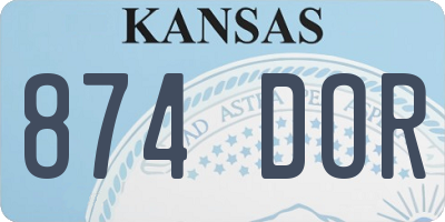 KS license plate 874DOR
