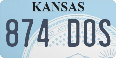 KS license plate 874DOS