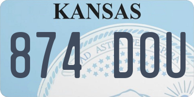 KS license plate 874DOU