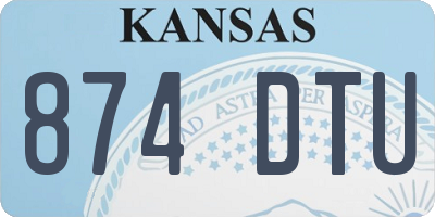 KS license plate 874DTU