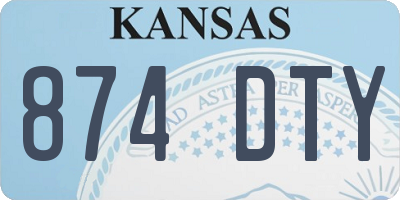 KS license plate 874DTY