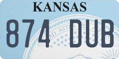 KS license plate 874DUB