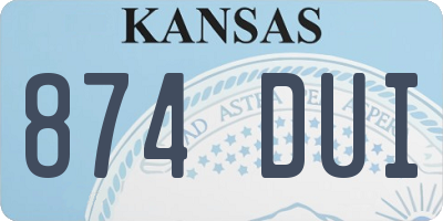 KS license plate 874DUI