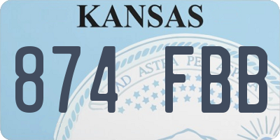 KS license plate 874FBB