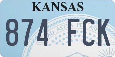 KS license plate 874FCK
