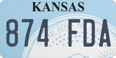 KS license plate 874FDA