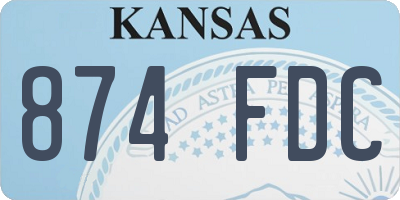 KS license plate 874FDC