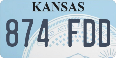KS license plate 874FDD