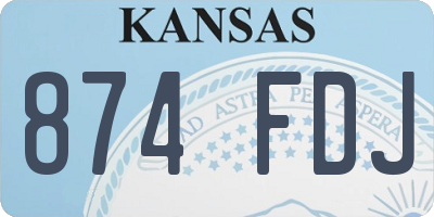 KS license plate 874FDJ