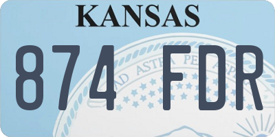 KS license plate 874FDR