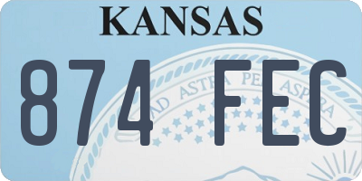 KS license plate 874FEC