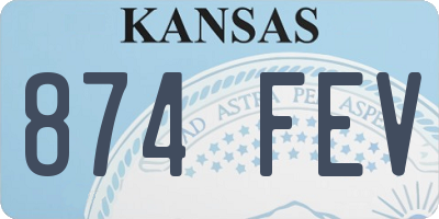 KS license plate 874FEV
