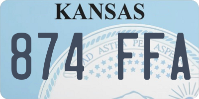KS license plate 874FFA