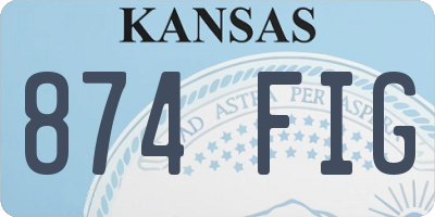 KS license plate 874FIG