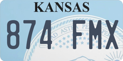 KS license plate 874FMX