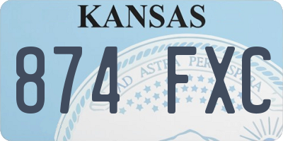 KS license plate 874FXC