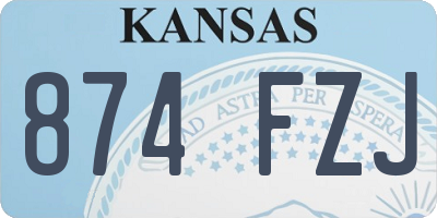 KS license plate 874FZJ
